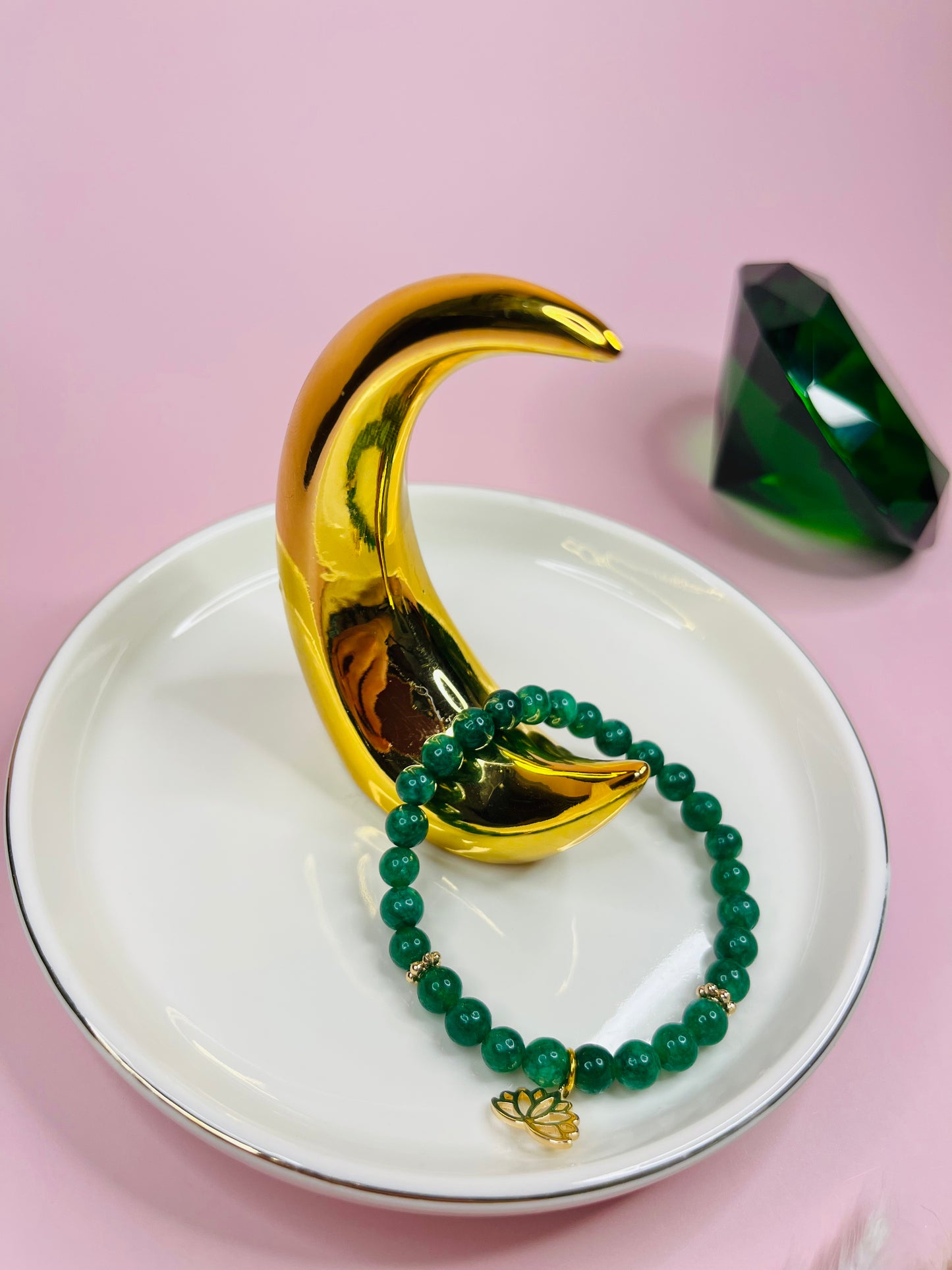 Grün Silk Pearl Power Armband - 6 mm