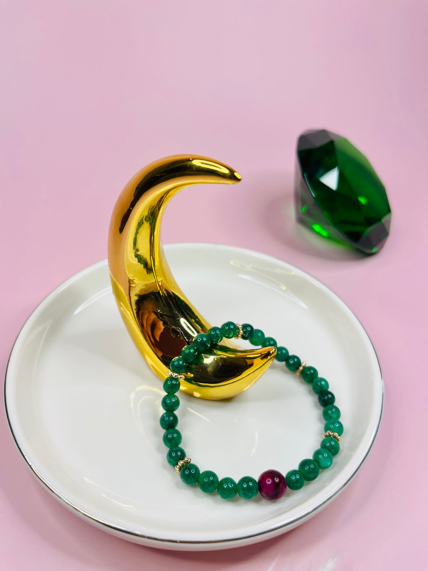 Grün Silk Pearl Power Armband - 6 mm