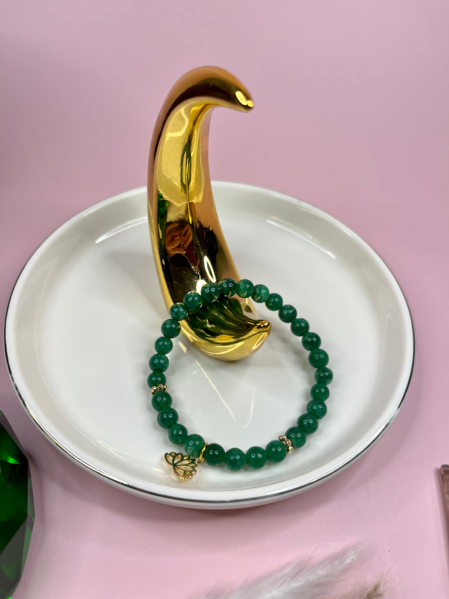 Grün Silk Pearl Power Armband - 6 mm