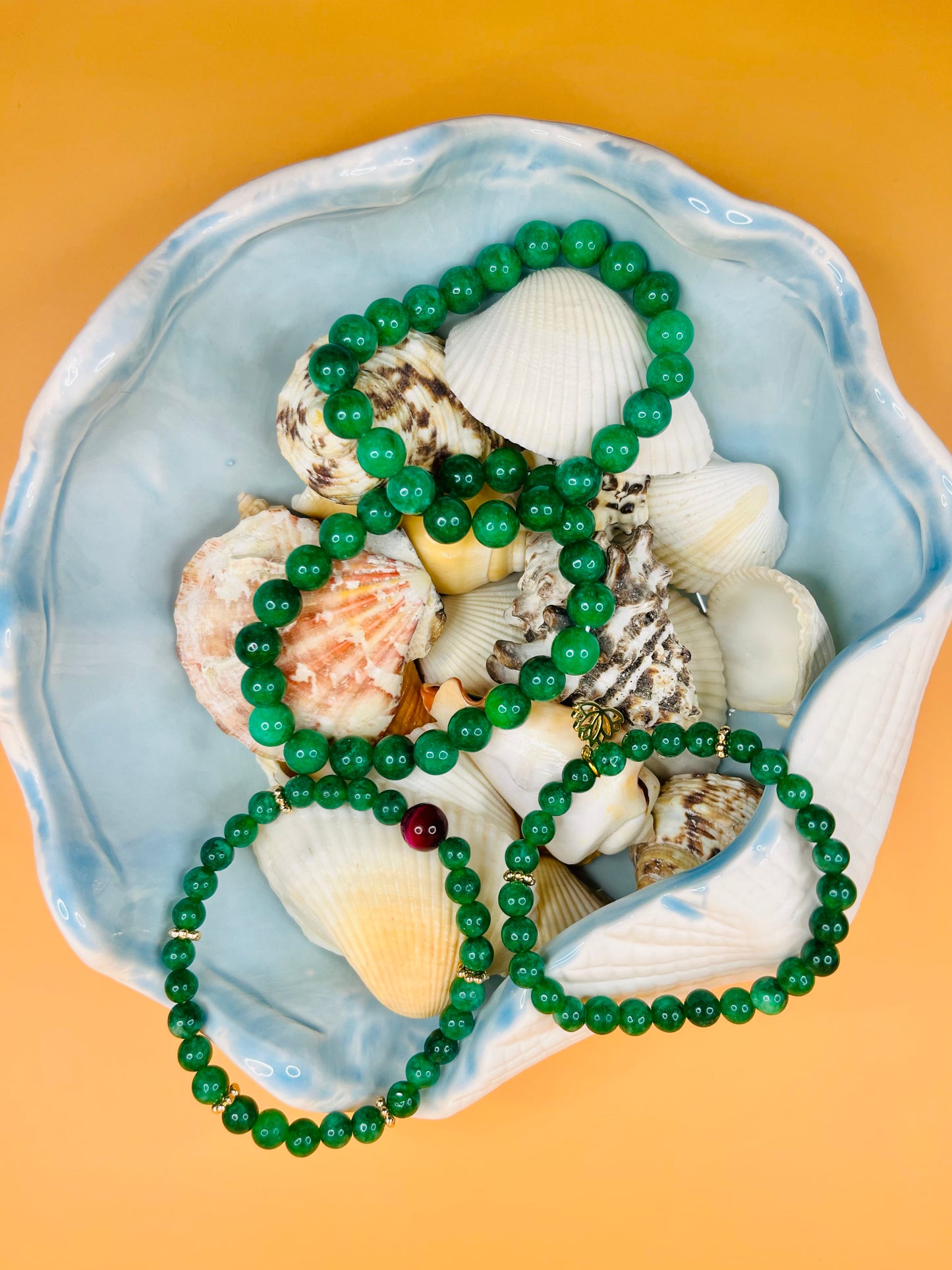 Grün Silk Pearl Power Armband - 6 mm