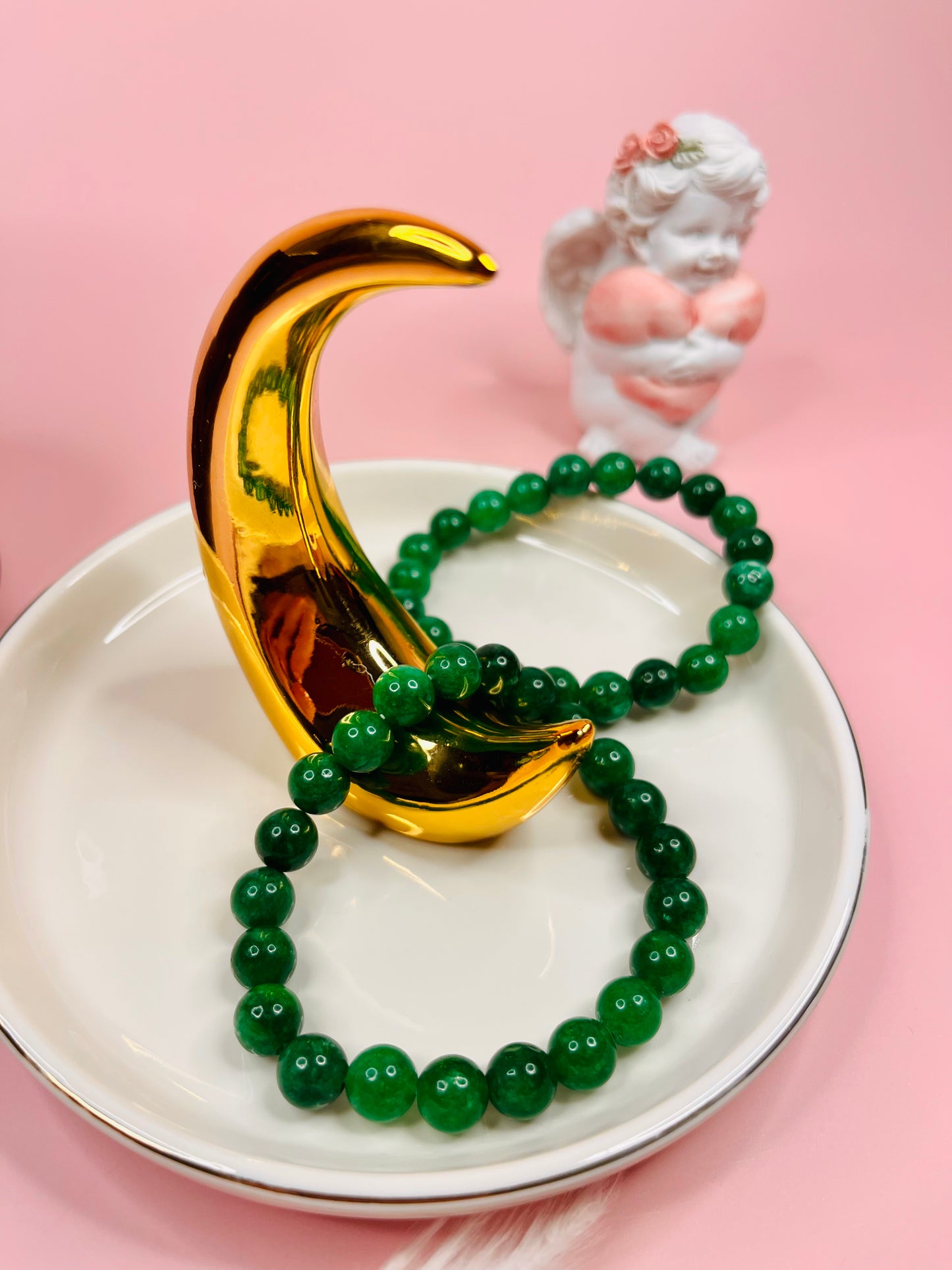 Grün Silk Pearl Power Armband - 8 mm